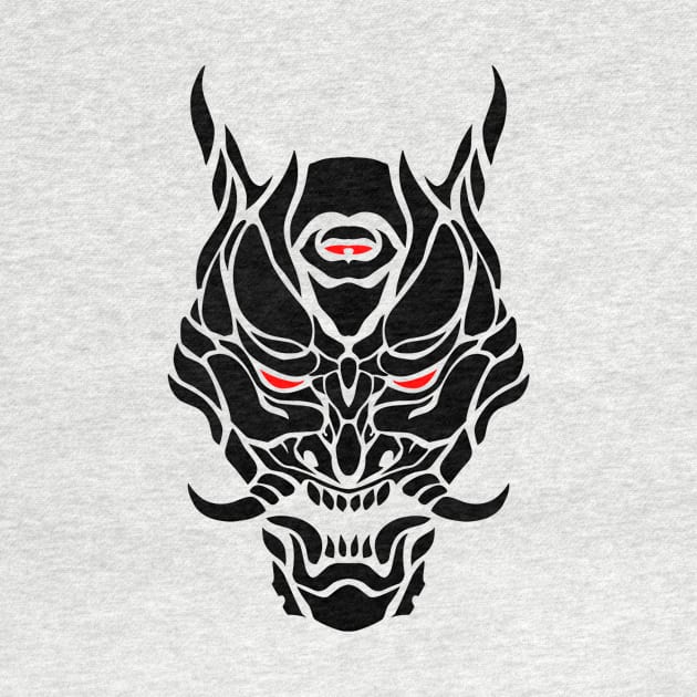 black oni mask simple design by eleazarion